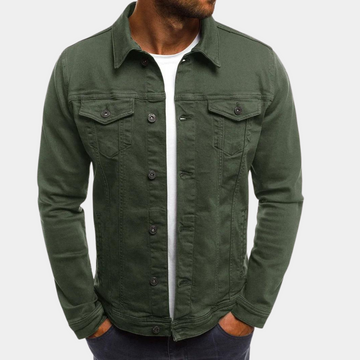 Chaqueta de Hombre con Botones - Bolsillos Frontales y Detalles de Costura