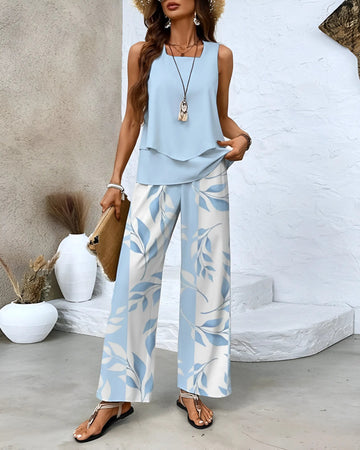 Completo Chic con Top e Pantaloni Leggeri da Donna