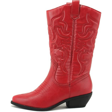 Stivali Cowboy Donna in Pelle Ricamati a Punta - Facili da Indossare