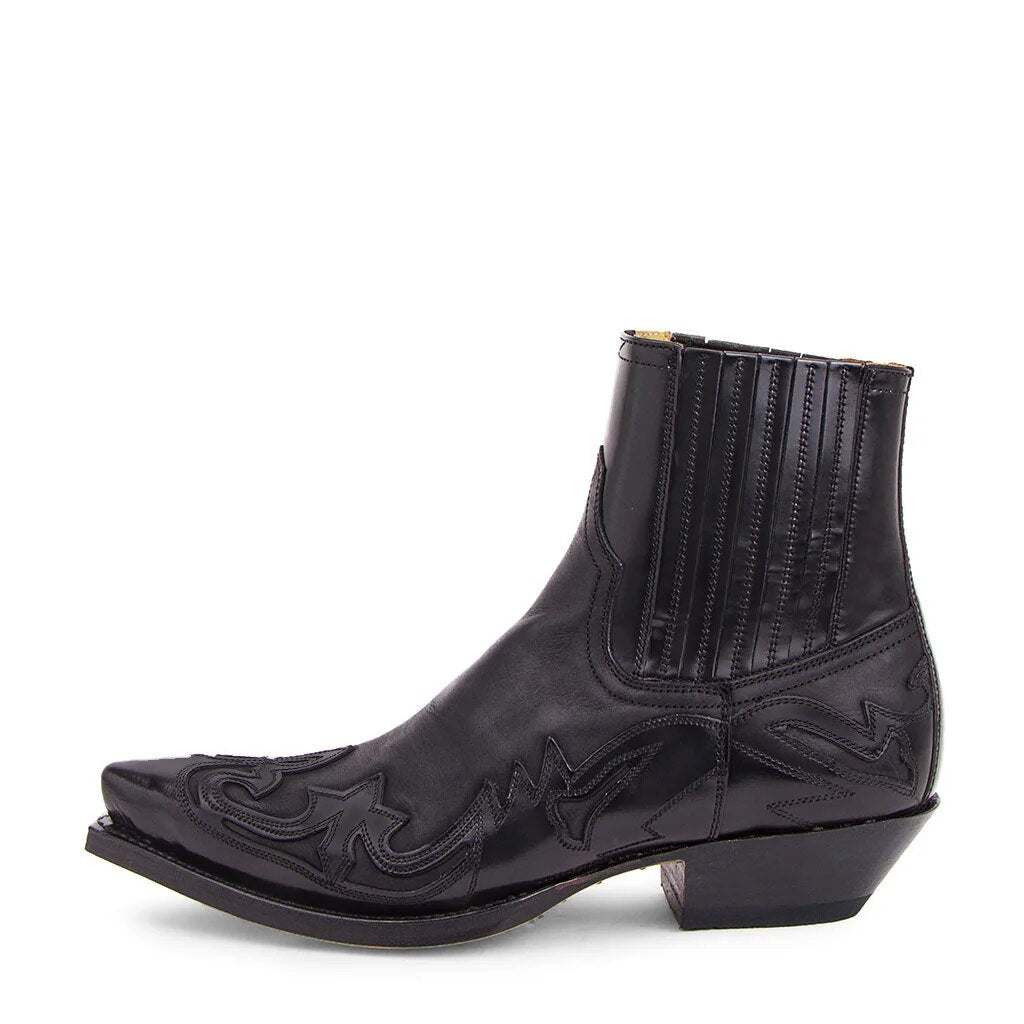 Stivali Cowboy Uomo in Pelle Alla Caviglia Slip-On - Stile Western Classico
