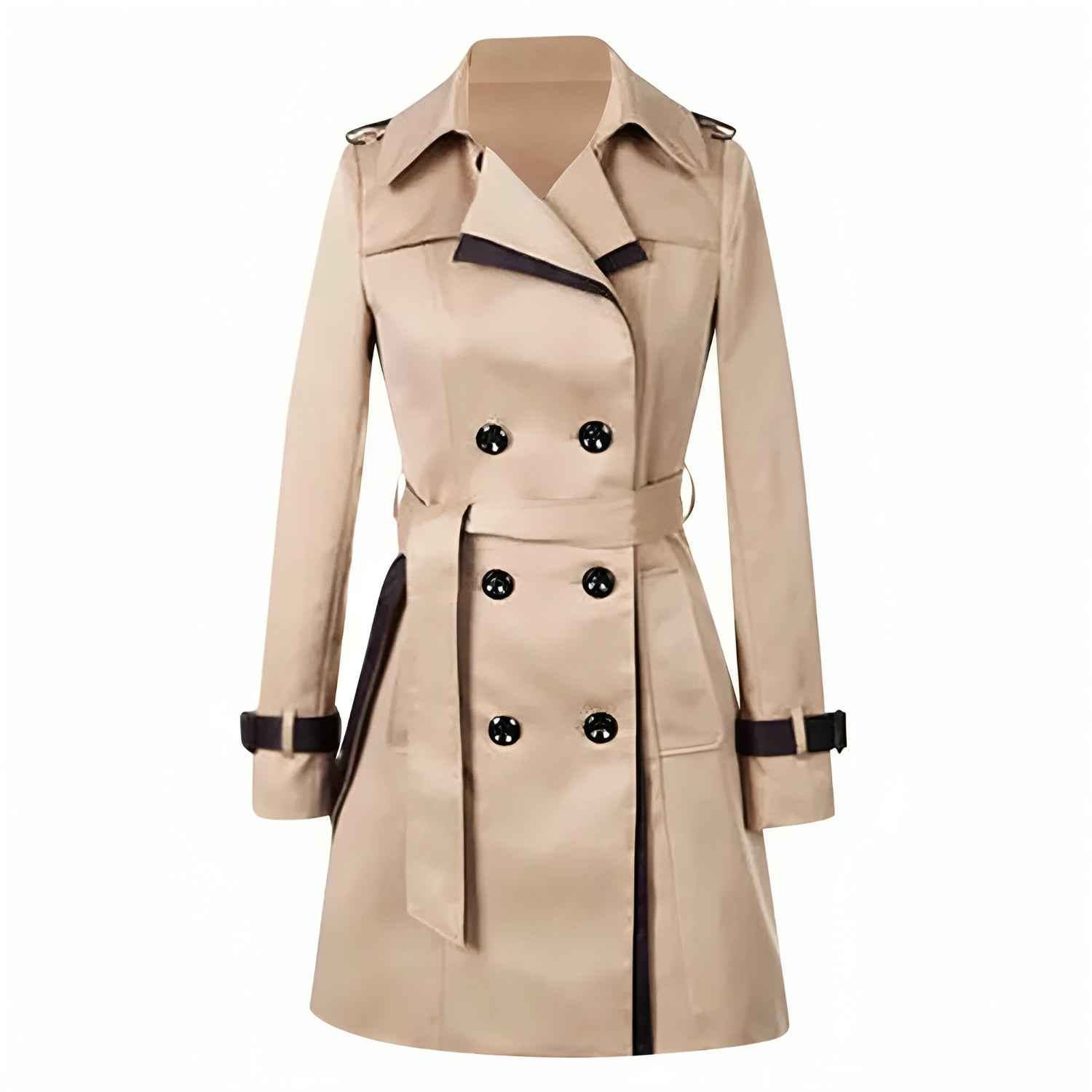 Trench Coat da Donna - Con Design a Doppio Petto e Bordo a Contrasto