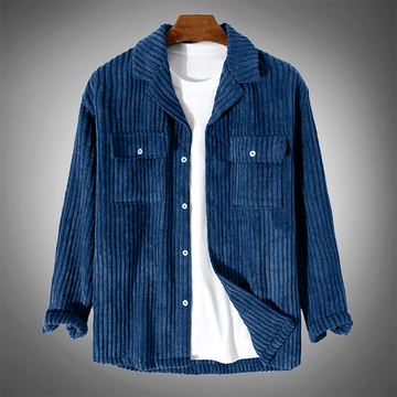 Camisa de Hombre Azul Lisa - con Cierre de Botones