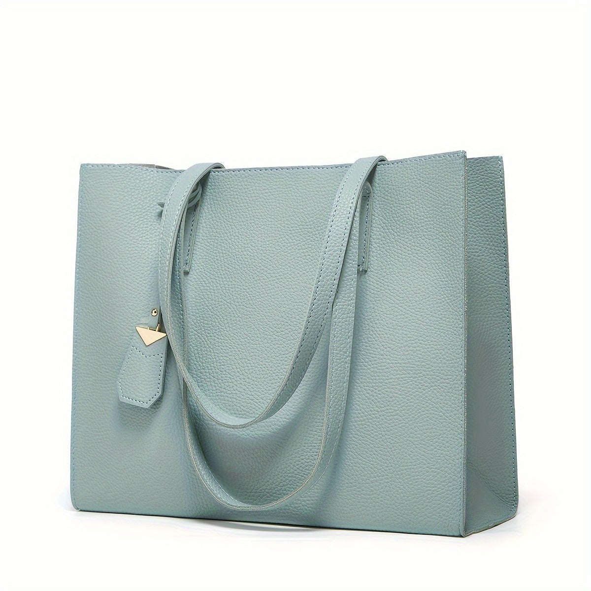 Borsa Tote Strutturata da Donna - Con Manici Sottili e Ciondolo Rimovibile