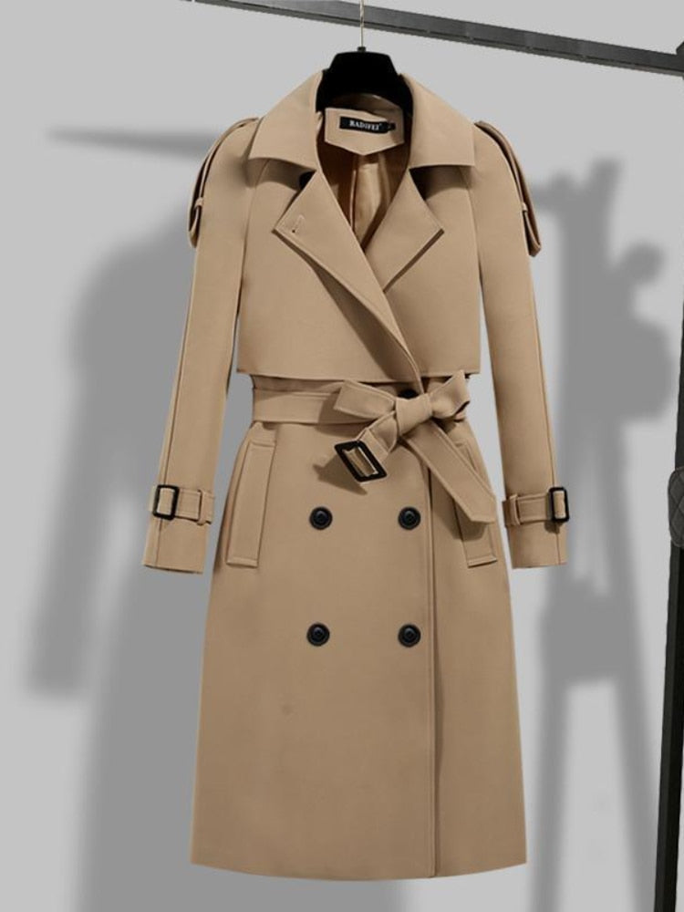 Trench Coat Classico Donna - Stile Lungo Cinturato