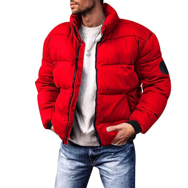 Chaqueta acolchada para hombre - Cuello alto y cremallera integral