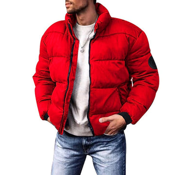 Chaqueta acolchada para hombre - Cuello alto y cremallera integral