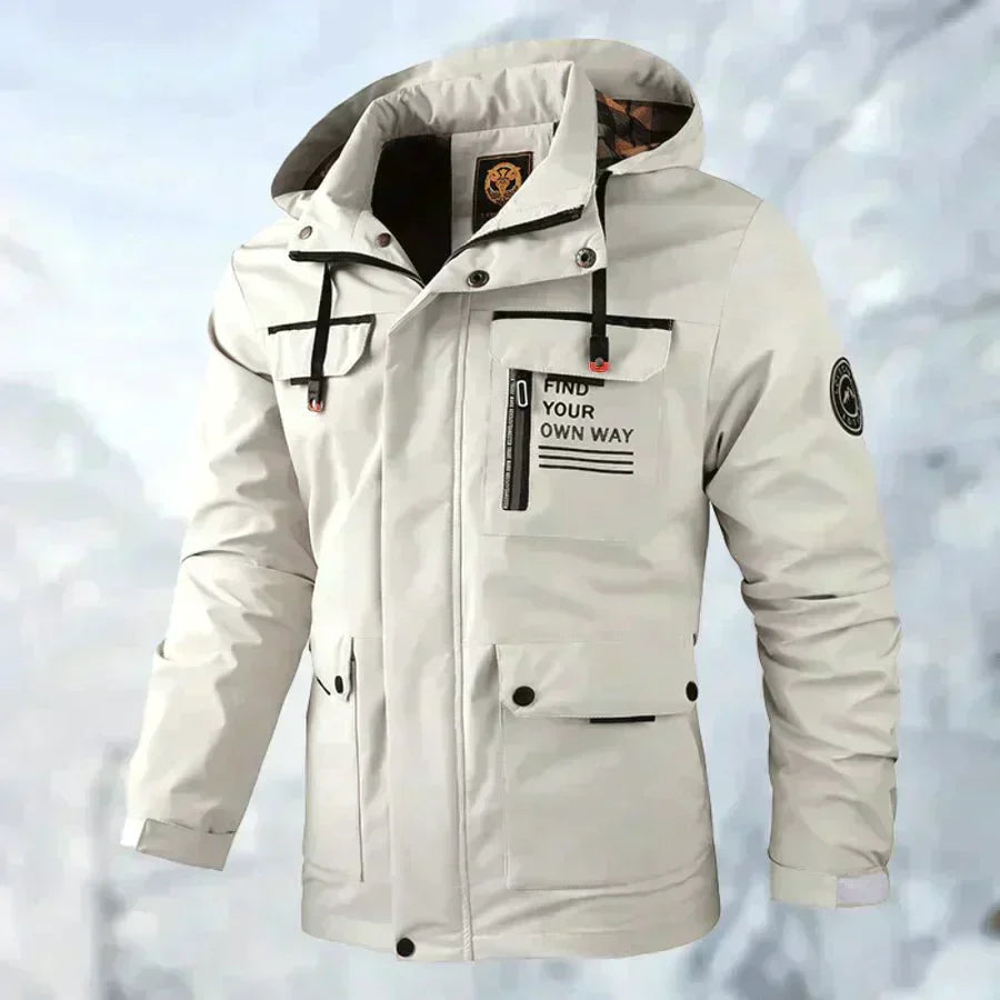 Chaqueta de invierno para hombre - Con capucha y bolsillos con solapa