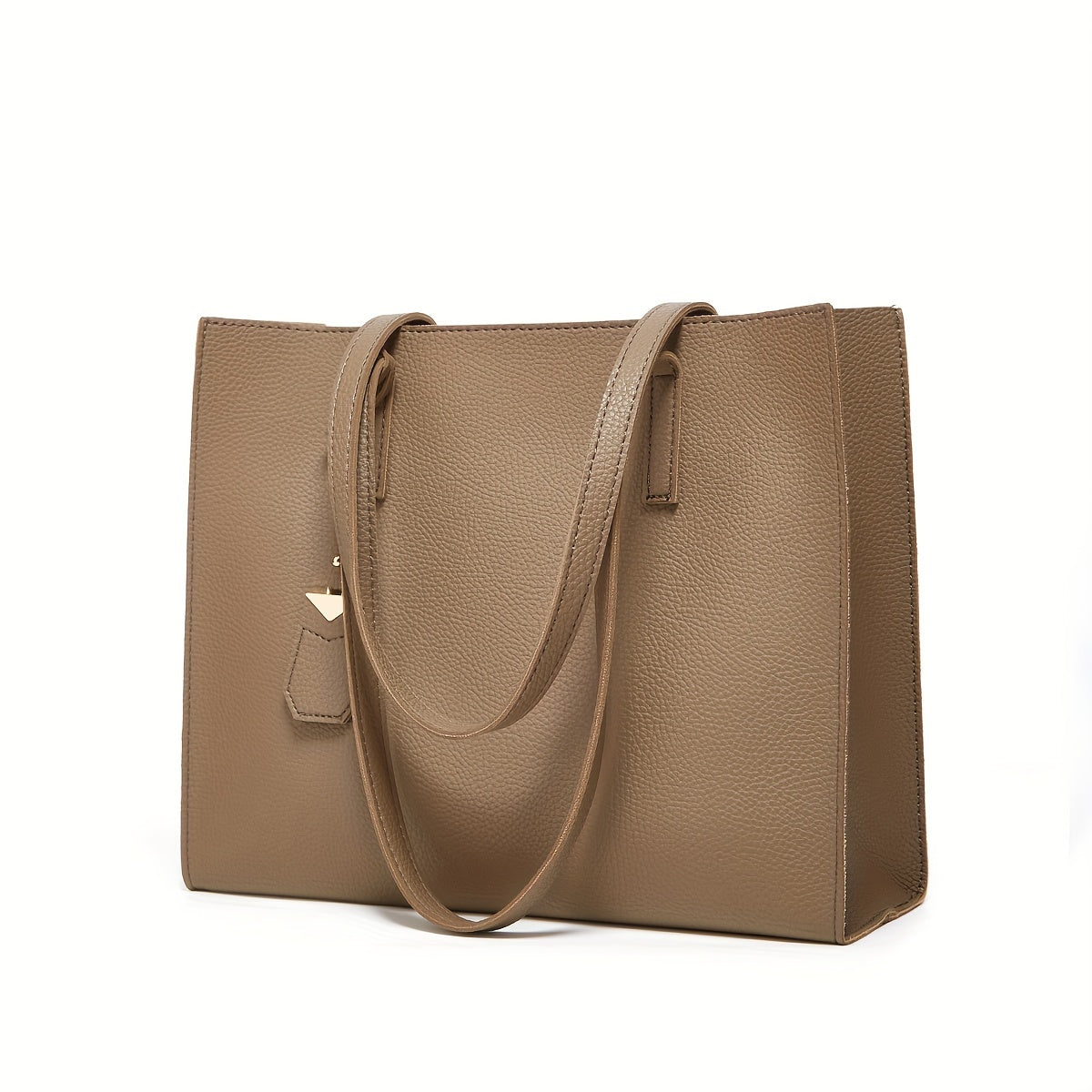 Borsa Tote Strutturata da Donna - Con Manici Sottili e Ciondolo Rimovibile