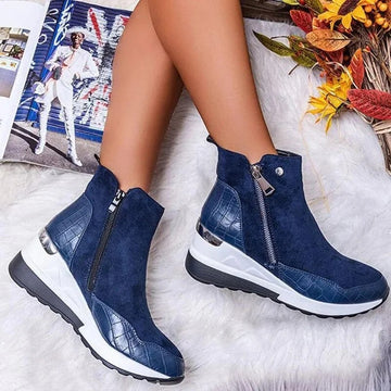 Botines de mujer - Cremallera lateral y suela de cuña