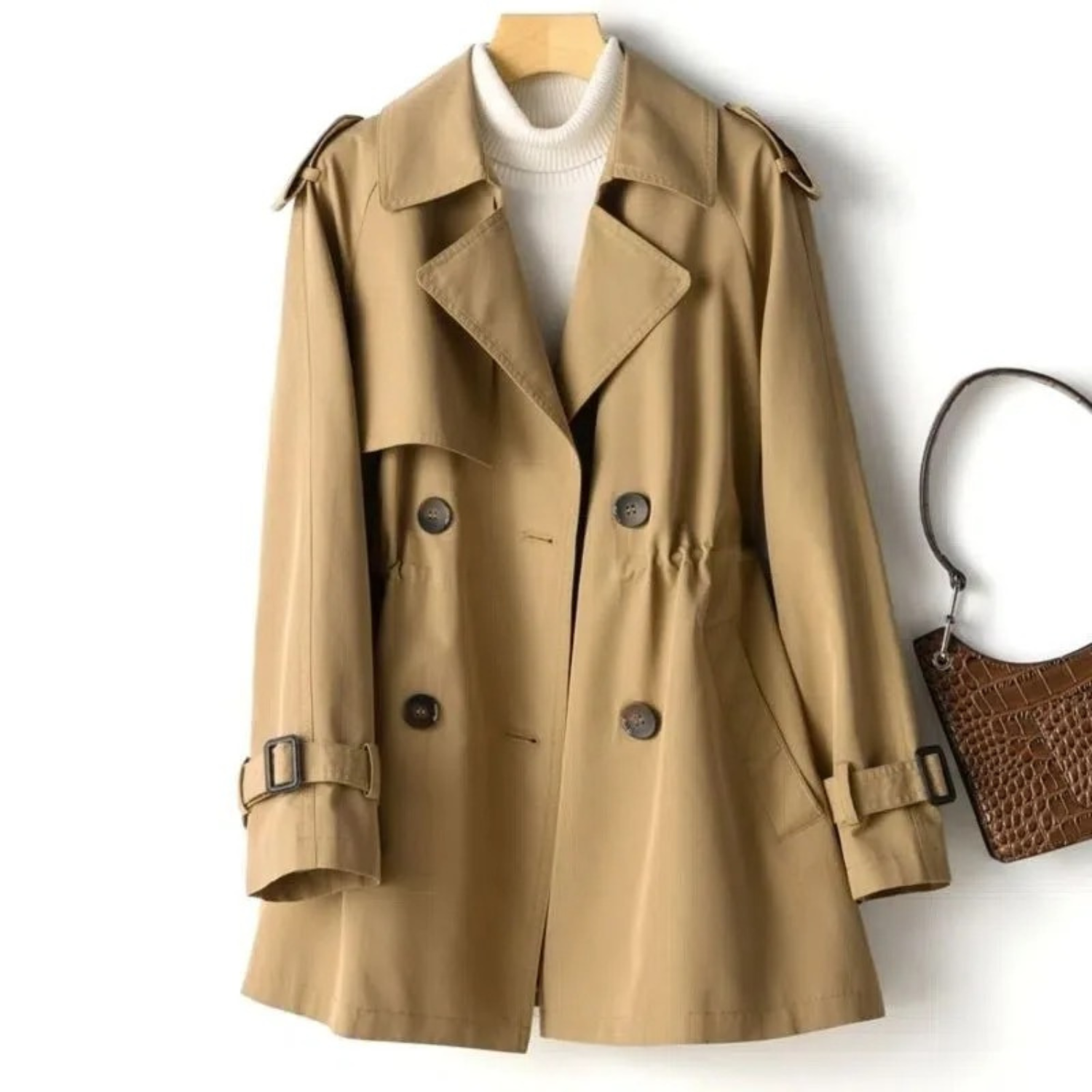 Trench Coat Elegante Donna - Stile Doppio Petto