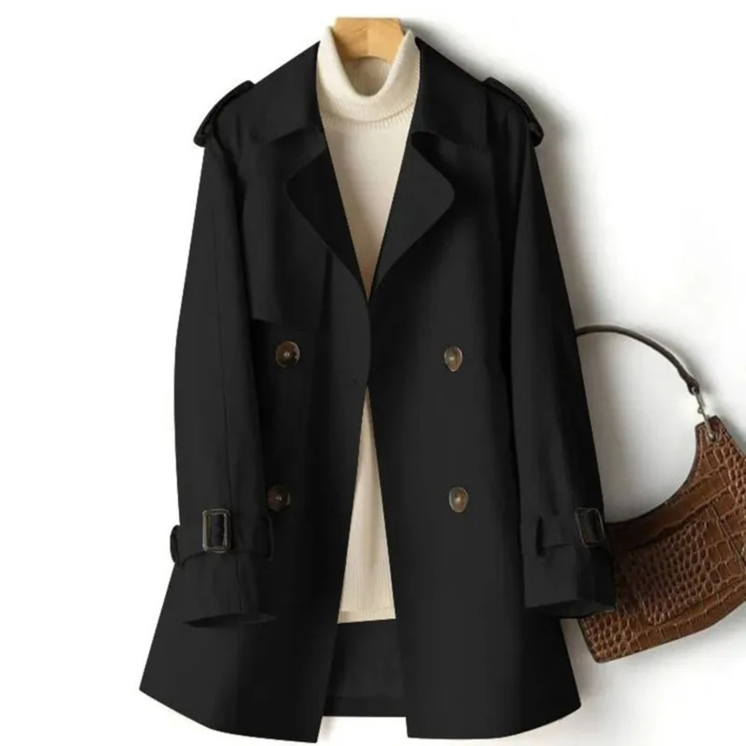 Trench Coat Elegante Donna - Stile Doppio Petto