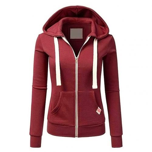 Felpa con Cappuccio da Donna con Cerniera e Vestibilità Aderente - Coulisse e Tasche