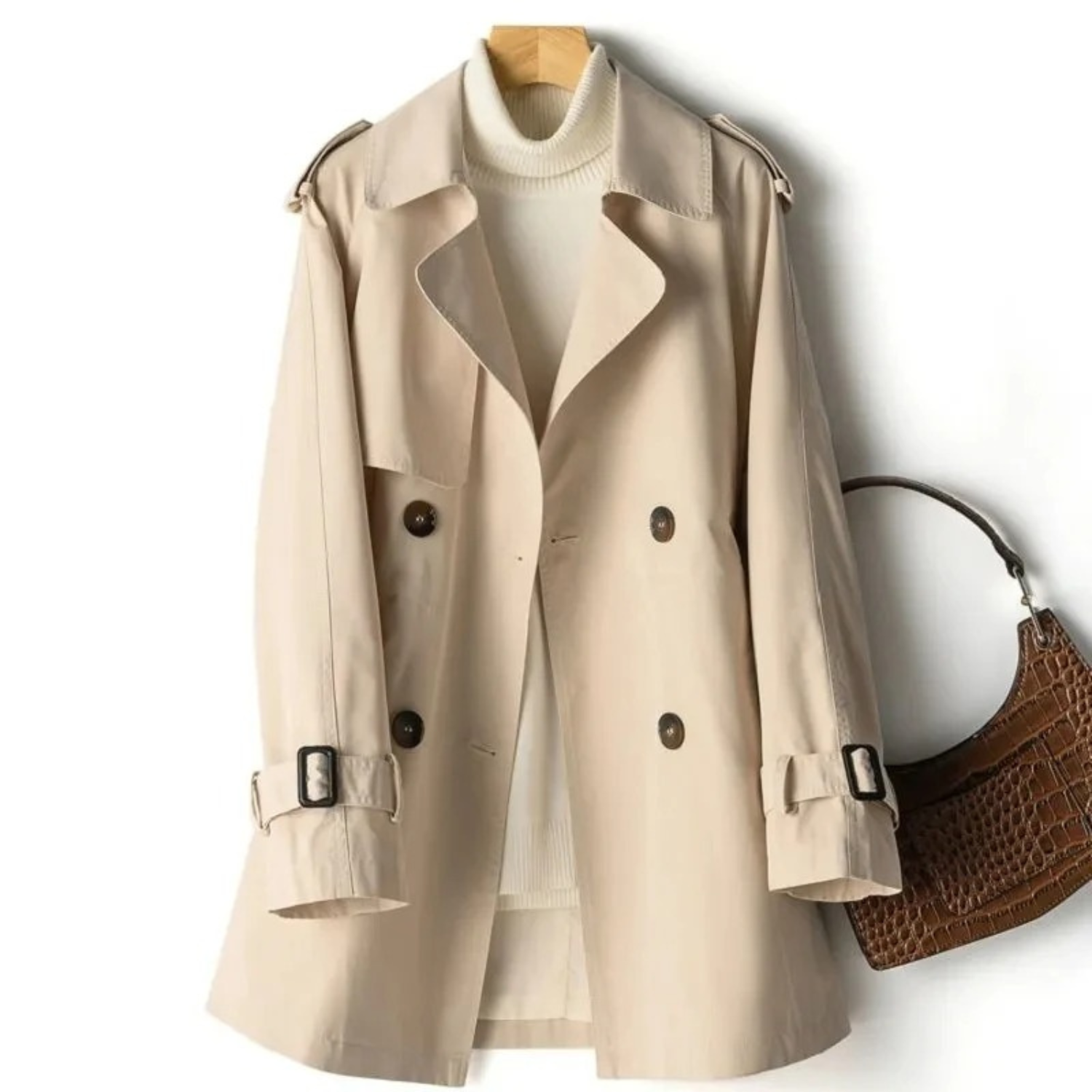 Trench Coat Elegante Donna - Stile Doppio Petto