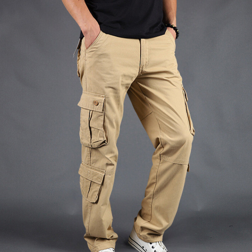 Pantalones Cargo para Hombre - Diseño Multibolsillos y Corte Recto