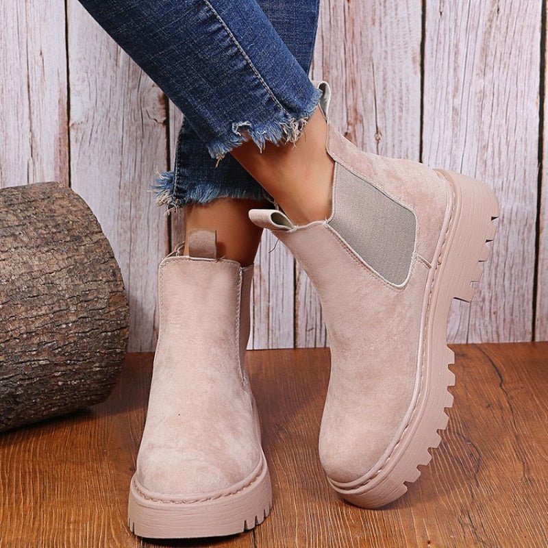 Botines Chelsea para Mujer - Slip-On al Tobillo con Suela Plataforma