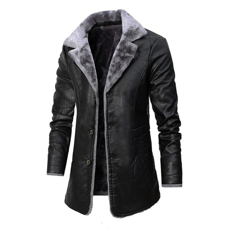 Abrigo de Hombre - con Cuello Vuelto y Diseño en Capas