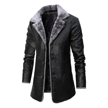 Abrigo de Hombre - con Cuello Vuelto y Diseño en Capas