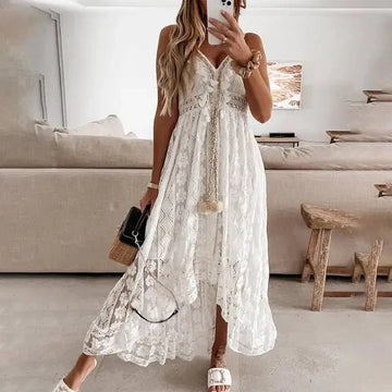 Vestito Boho con Pizzo per Donna