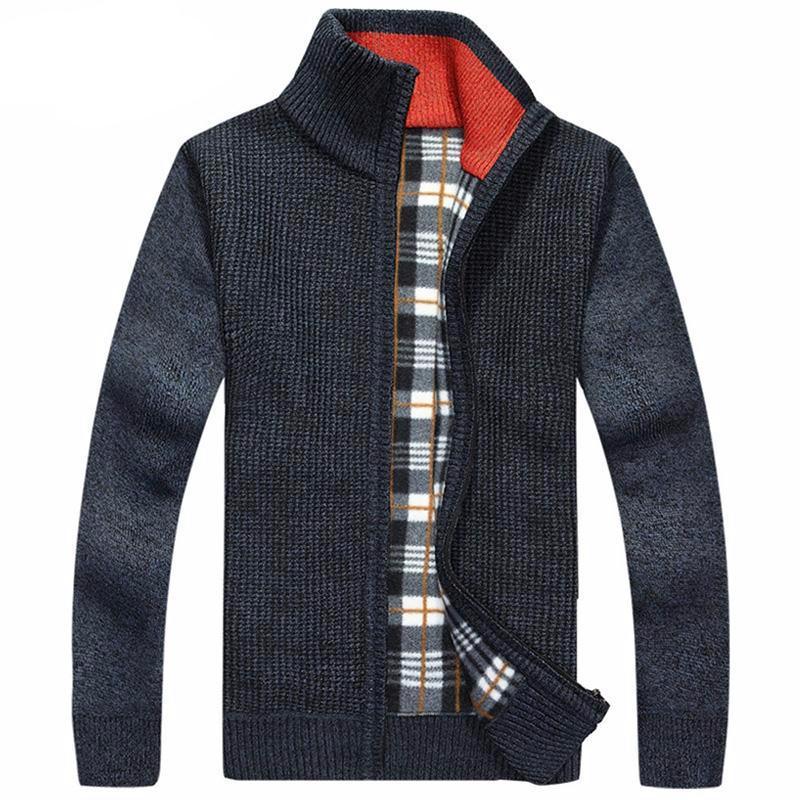 Dimitrius – Cardigan in Maglia a Collo Alto Foderato per Uomo