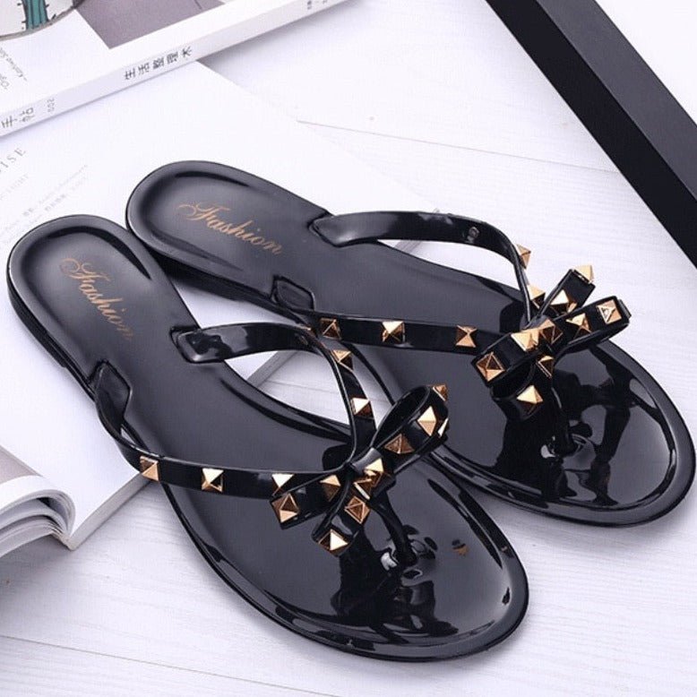 Eleganti Ciabatte con Borchie e Fiocco per Donna | Emily